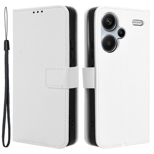 For Xiaomi Redmi Note 13 Pro+ 5G Case TPU + PU Leather Wallet Smartphone Shell Cover - White