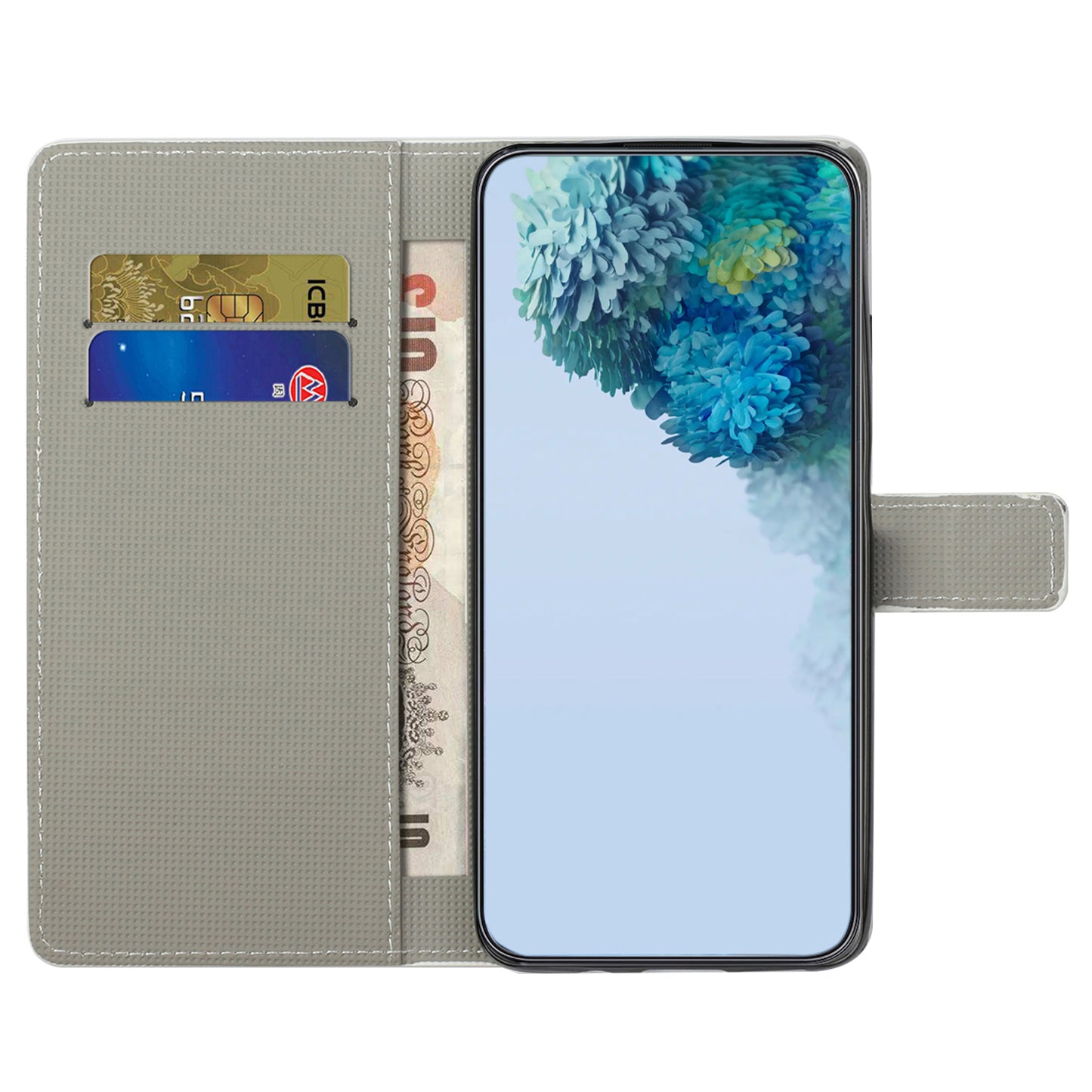 For Samsung Galaxy S24 Case PU Leather Drop-proof Phone Case with Wallet - Black  /  Butterflies