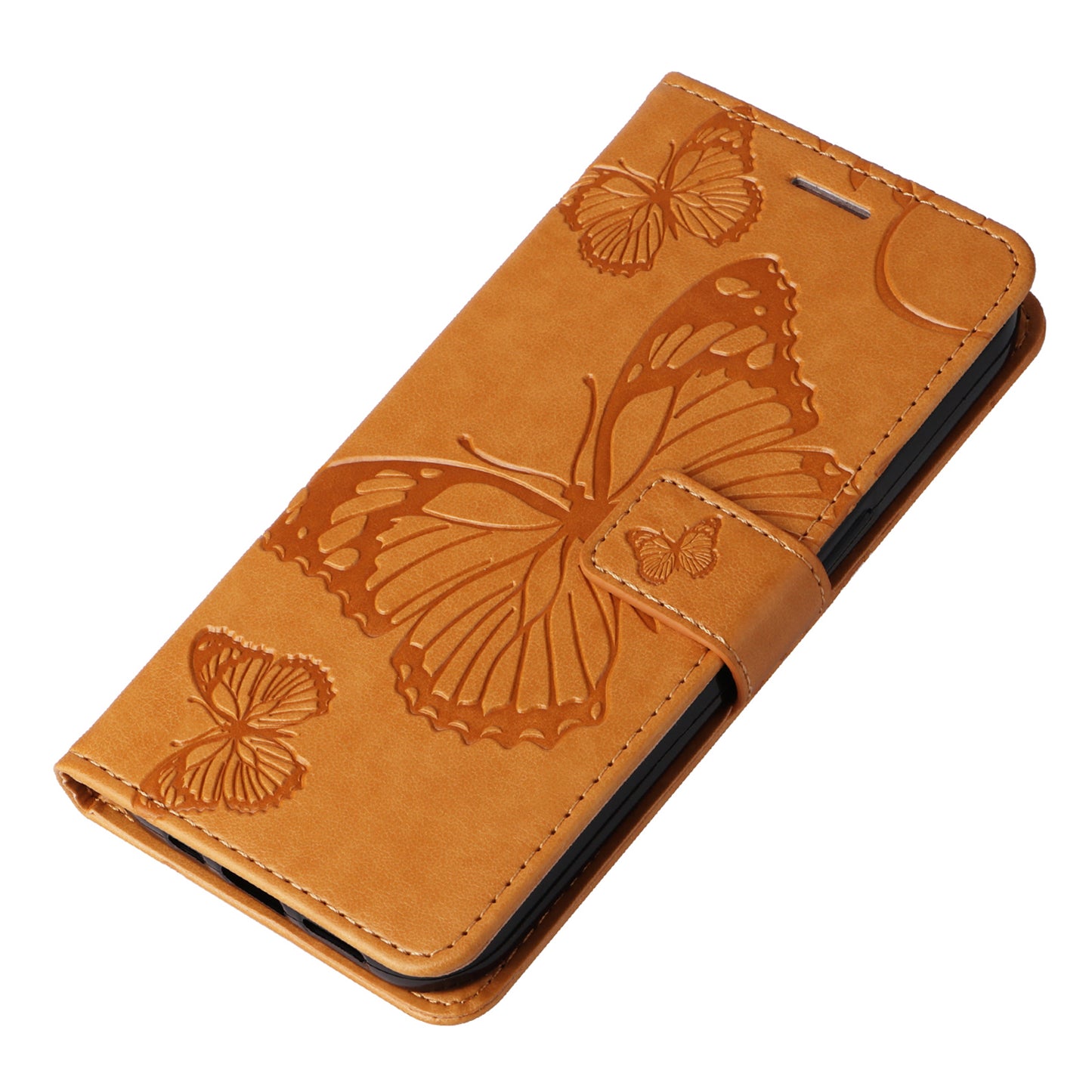 KT Imprinting Flower Series-2 For Xiaomi Redmi Note 13 Pro+ Case Butterfly Imprint Wallet Stand PU Leather Smart Phone Cover  - Yellow