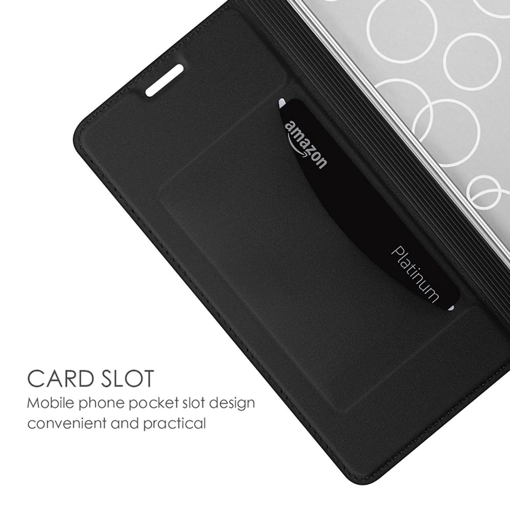 For Xiaomi Redmi Note 13 Pro+ 5G Case Stand PU Leather Mobile Phone Cover with Card Slot - Black