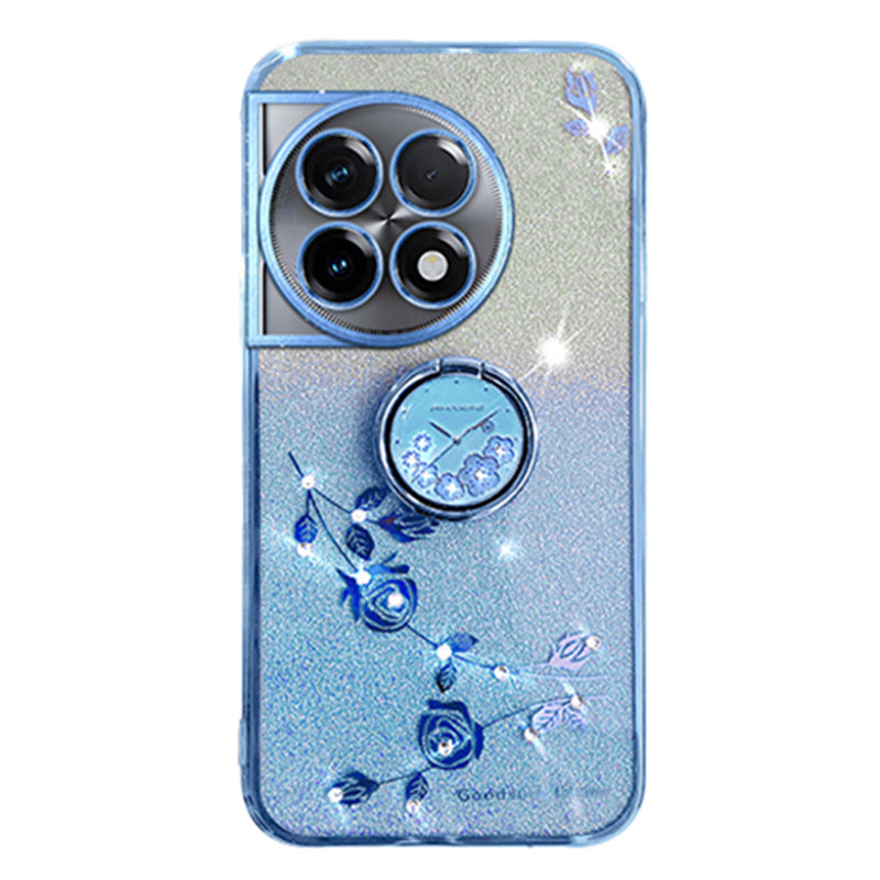 KADEM Kickstand Cover For OnePlus 11 Pro 5G / 11 5G Case Glitter Powder TPU Phone Shell - Blue
