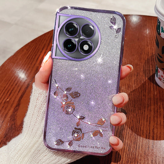 KADEM For OnePlus 11 5G / 11 Pro 5G Case Slim-Fit Flower Decor Mobile Phone Shell - Purple