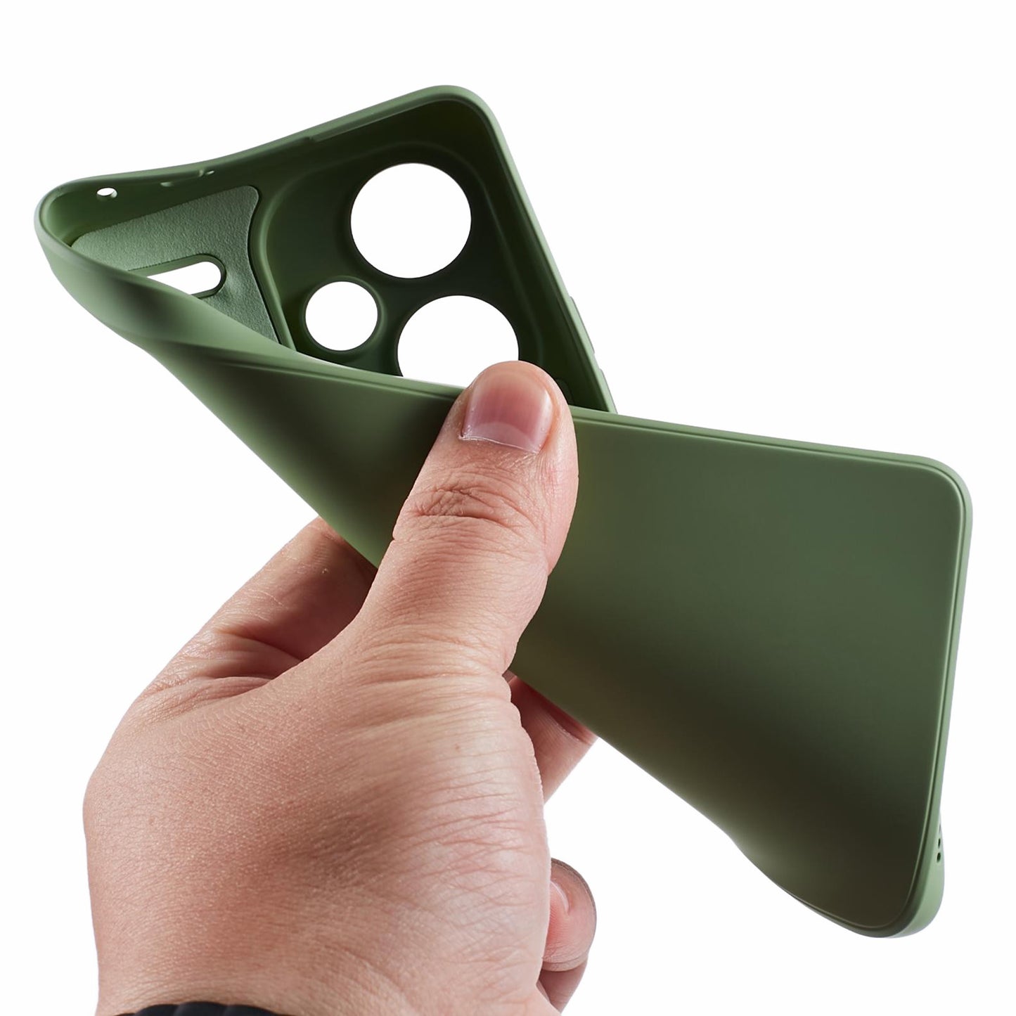 For Xiaomi Redmi Note 13 Pro+ 5G Case TPU Fiber Lining Protective Phone Cover - Matcha Green