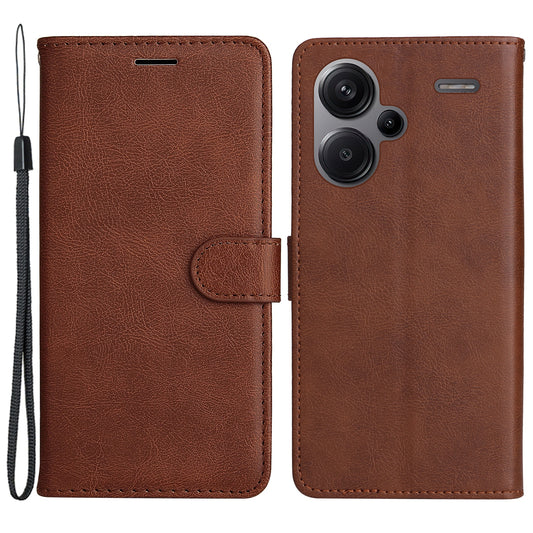 KT Leather Series-2 For Xiaomi Redmi Note 13 Pro+ 5G Case Solid Color Leather Magnetic Closure Phone Cover - Brown