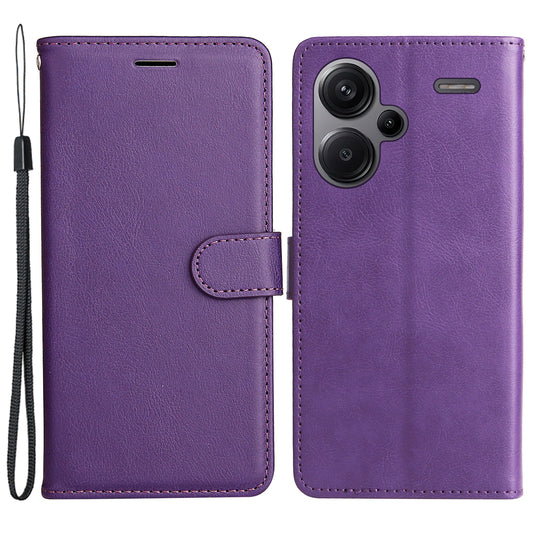KT Leather Series-2 For Xiaomi Redmi Note 13 Pro+ 5G Case Solid Color Leather Magnetic Closure Phone Cover - Purple