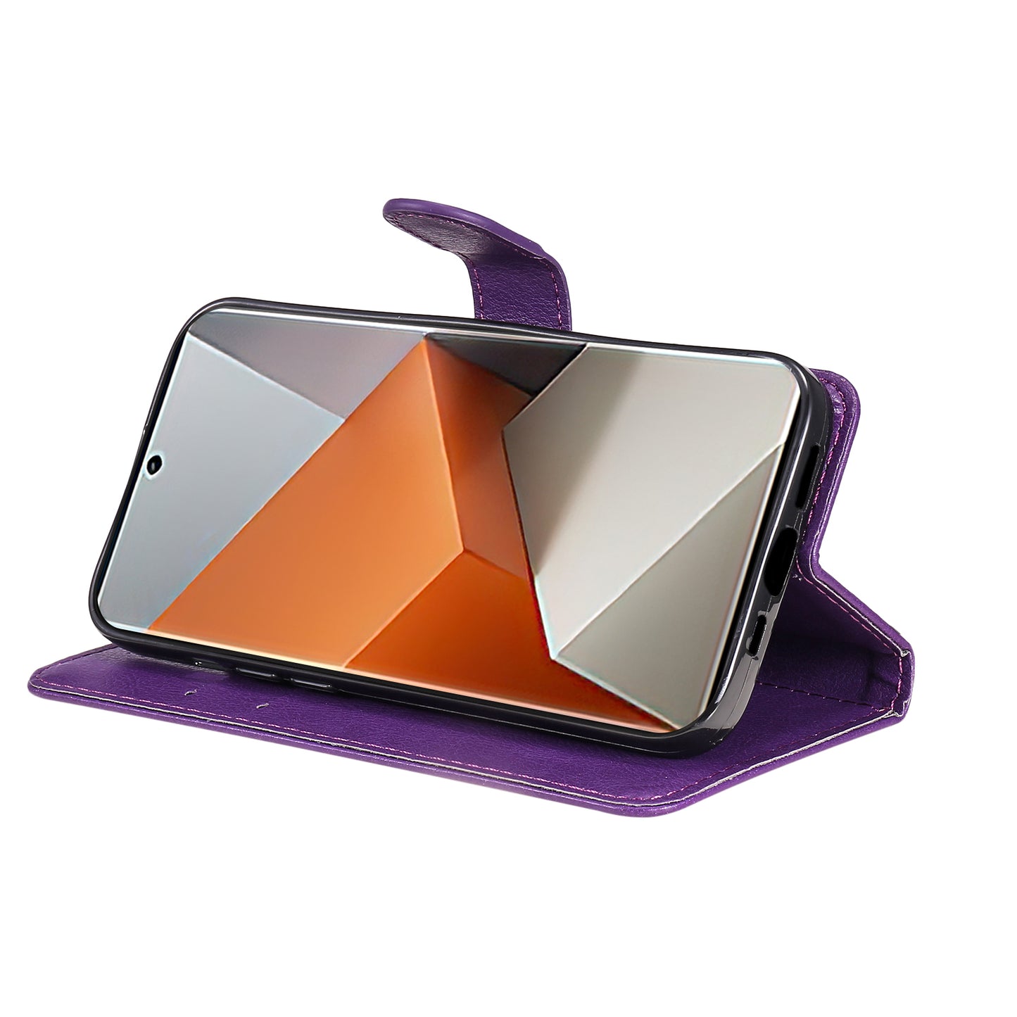 KT Leather Series-2 For Xiaomi Redmi Note 13 Pro+ 5G Case Solid Color Leather Magnetic Closure Phone Cover - Purple