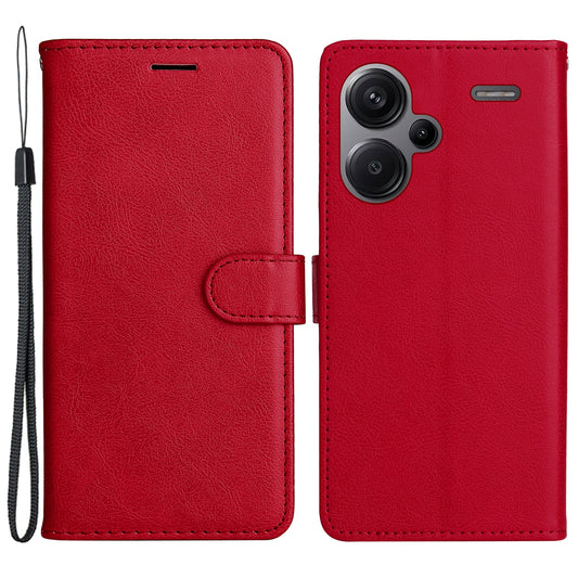 KT Leather Series-2 For Xiaomi Redmi Note 13 Pro+ 5G Case Solid Color Leather Magnetic Closure Phone Cover - Red
