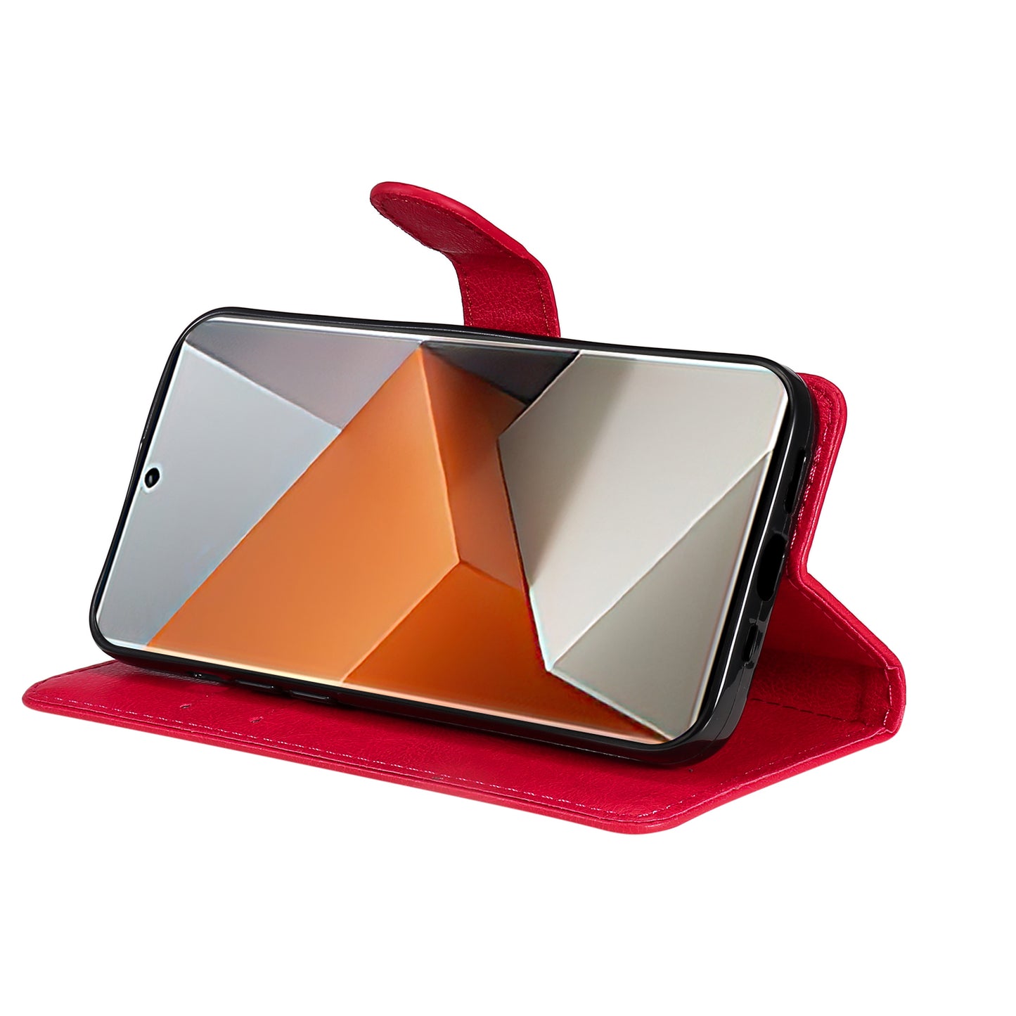 KT Leather Series-2 For Xiaomi Redmi Note 13 Pro+ 5G Case Solid Color Leather Magnetic Closure Phone Cover - Red
