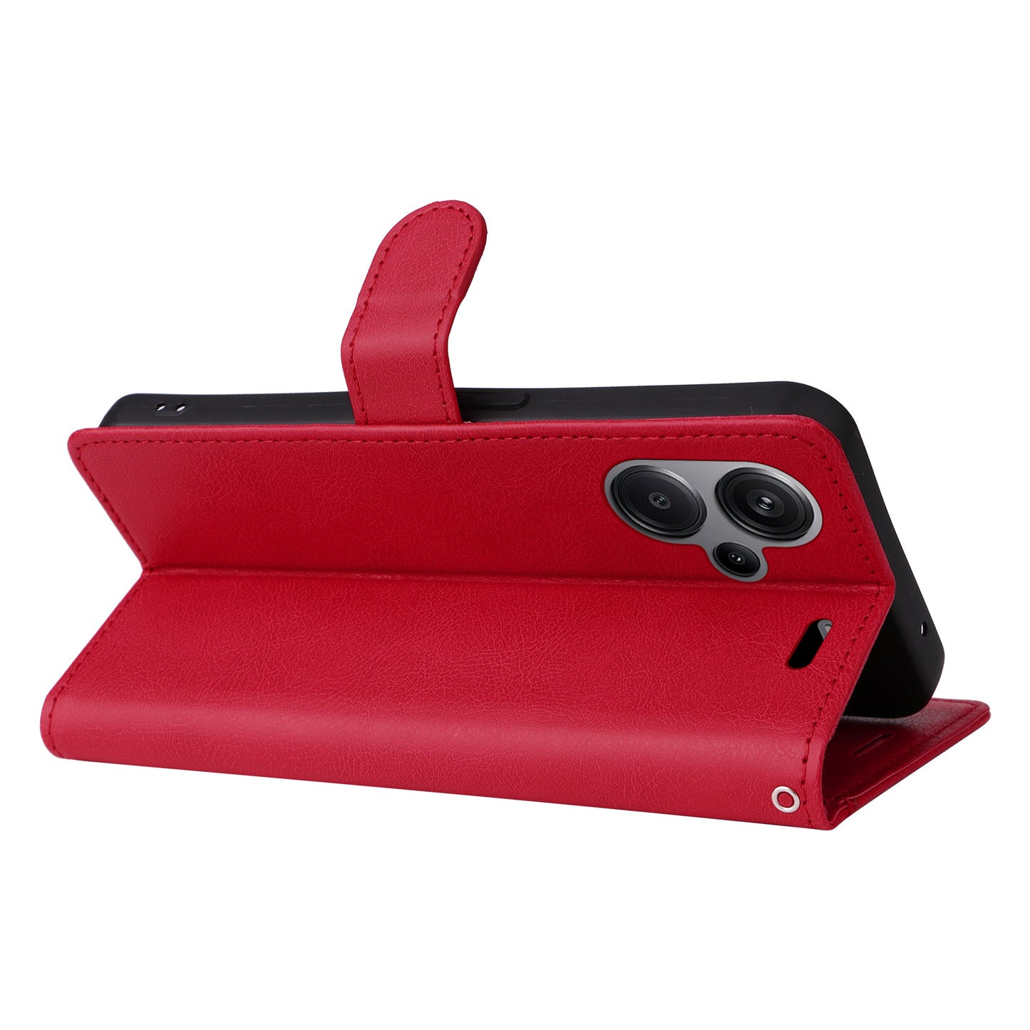 KT Leather Series-2 For Xiaomi Redmi Note 13 Pro+ 5G Case Solid Color Leather Magnetic Closure Phone Cover - Red