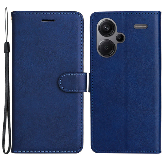 KT Leather Series-2 For Xiaomi Redmi Note 13 Pro+ 5G Case Solid Color Leather Magnetic Closure Phone Cover - Blue