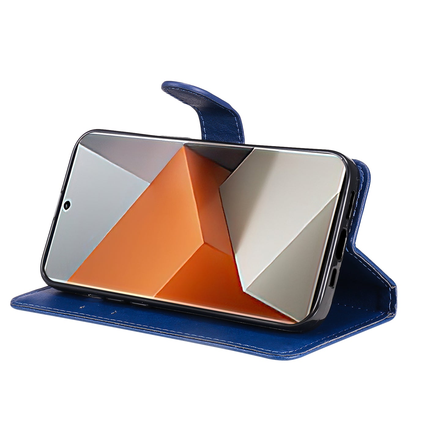 KT Leather Series-2 For Xiaomi Redmi Note 13 Pro+ 5G Case Solid Color Leather Magnetic Closure Phone Cover - Blue