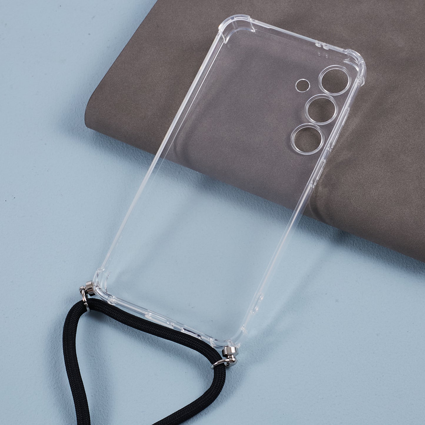 For Samsung Galaxy S24+ Case Transparent TPU Phone Cover with Lanyard