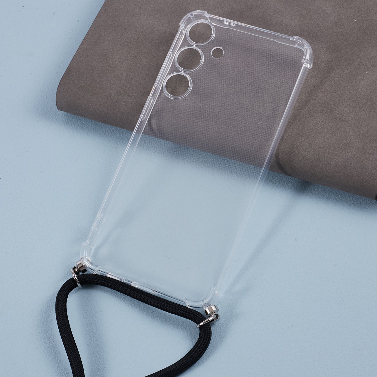 For Samsung Galaxy S24+ Case Transparent TPU Phone Cover with Lanyard