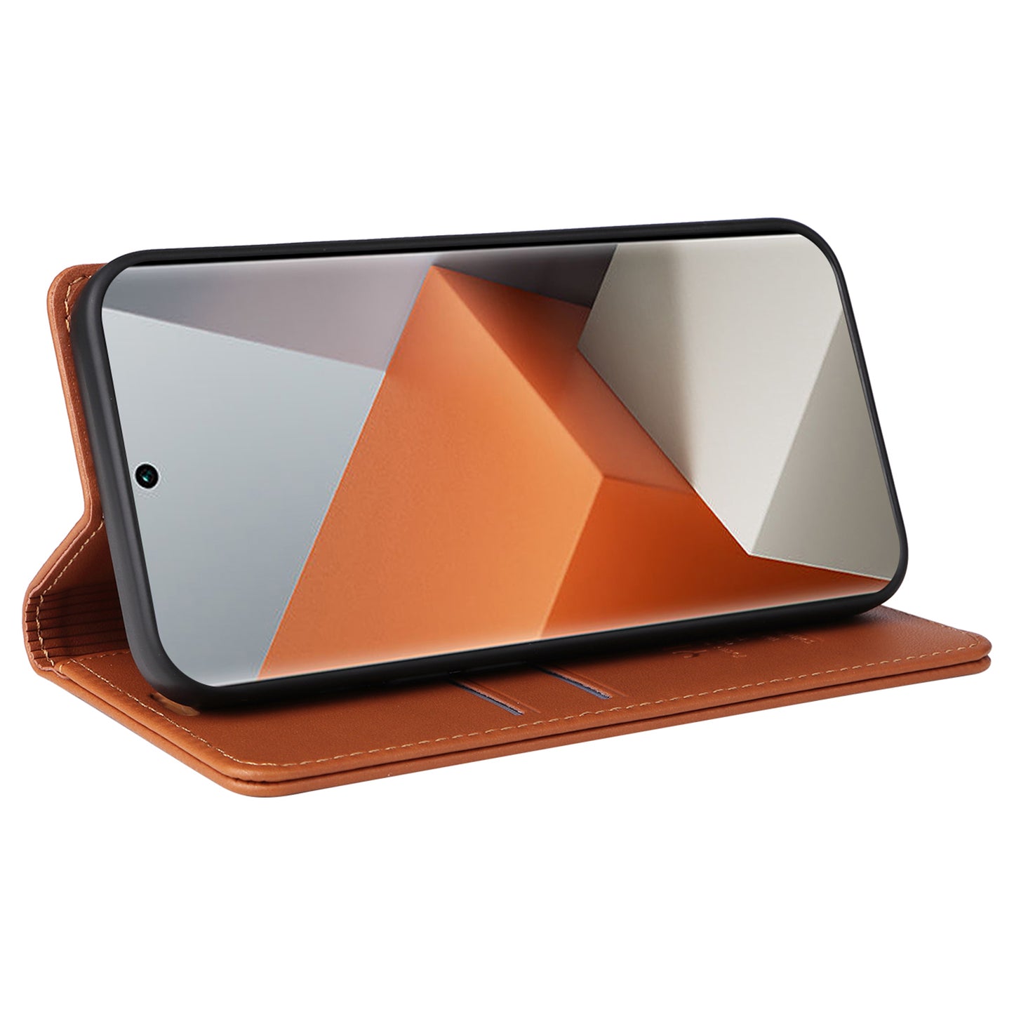 YIKATU YK-001 For Xiaomi Redmi Note 13 Pro+ 5G Case Magnetic Closing Leather Phone Cover - Brown