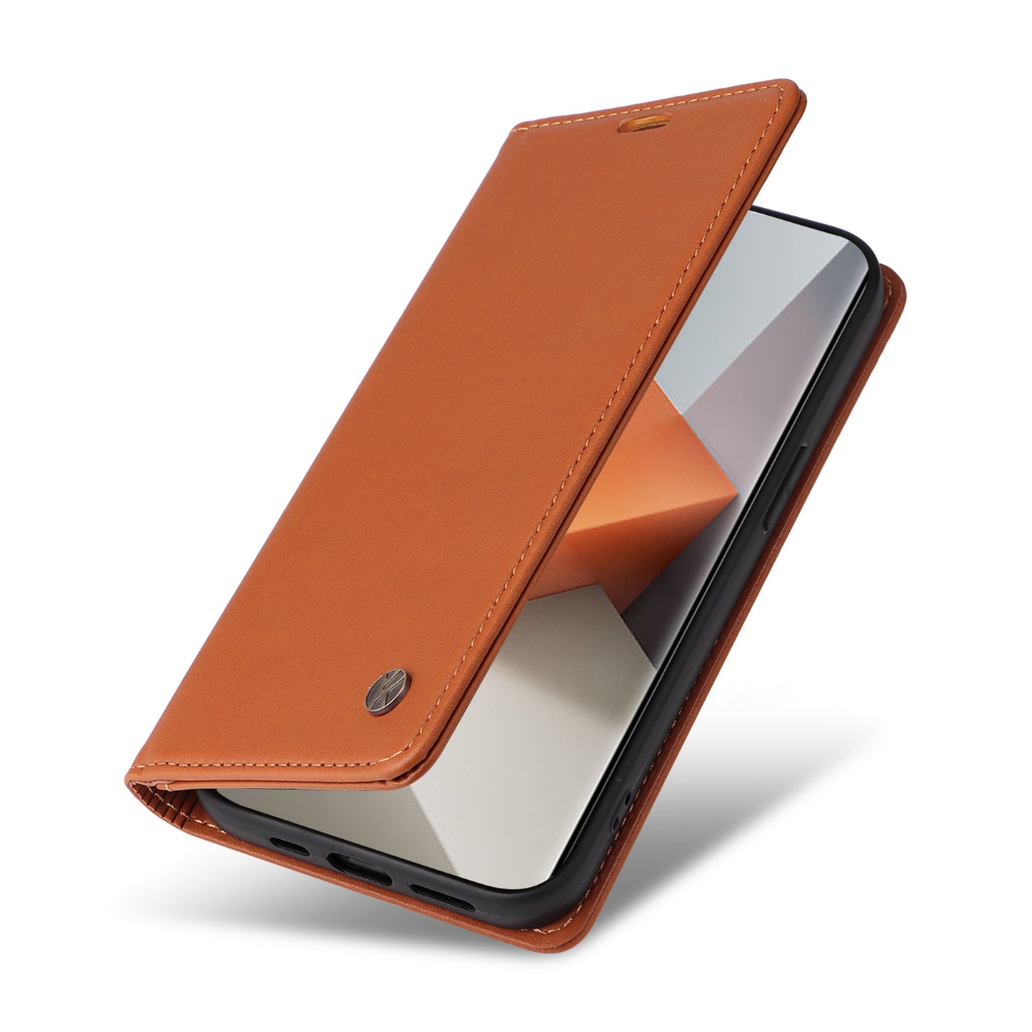 YIKATU YK-001 For Xiaomi Redmi Note 13 Pro+ 5G Case Magnetic Closing Leather Phone Cover - Brown