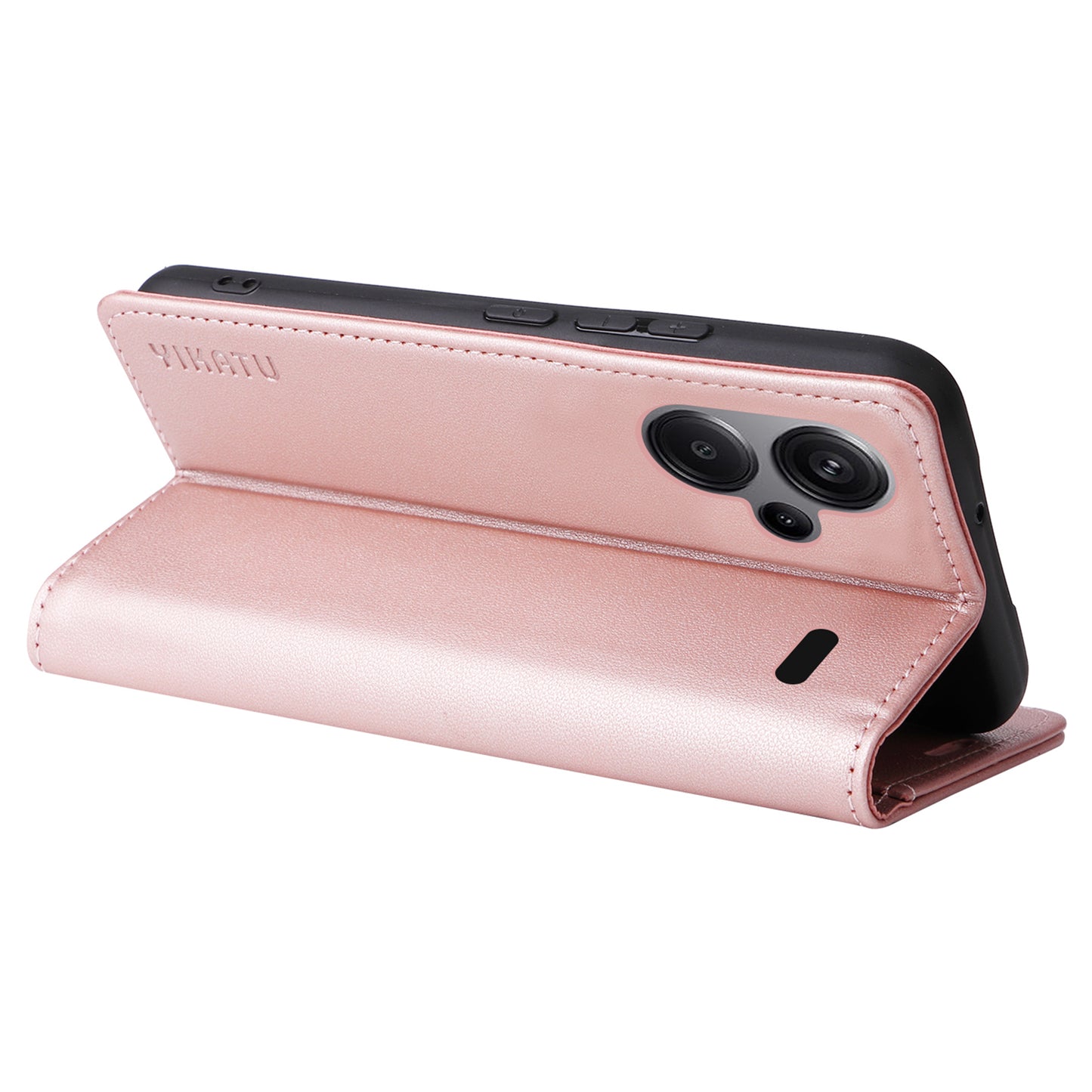 YIKATU YK-001 For Xiaomi Redmi Note 13 Pro+ 5G Case Magnetic Closing Leather Phone Cover - Rose Gold