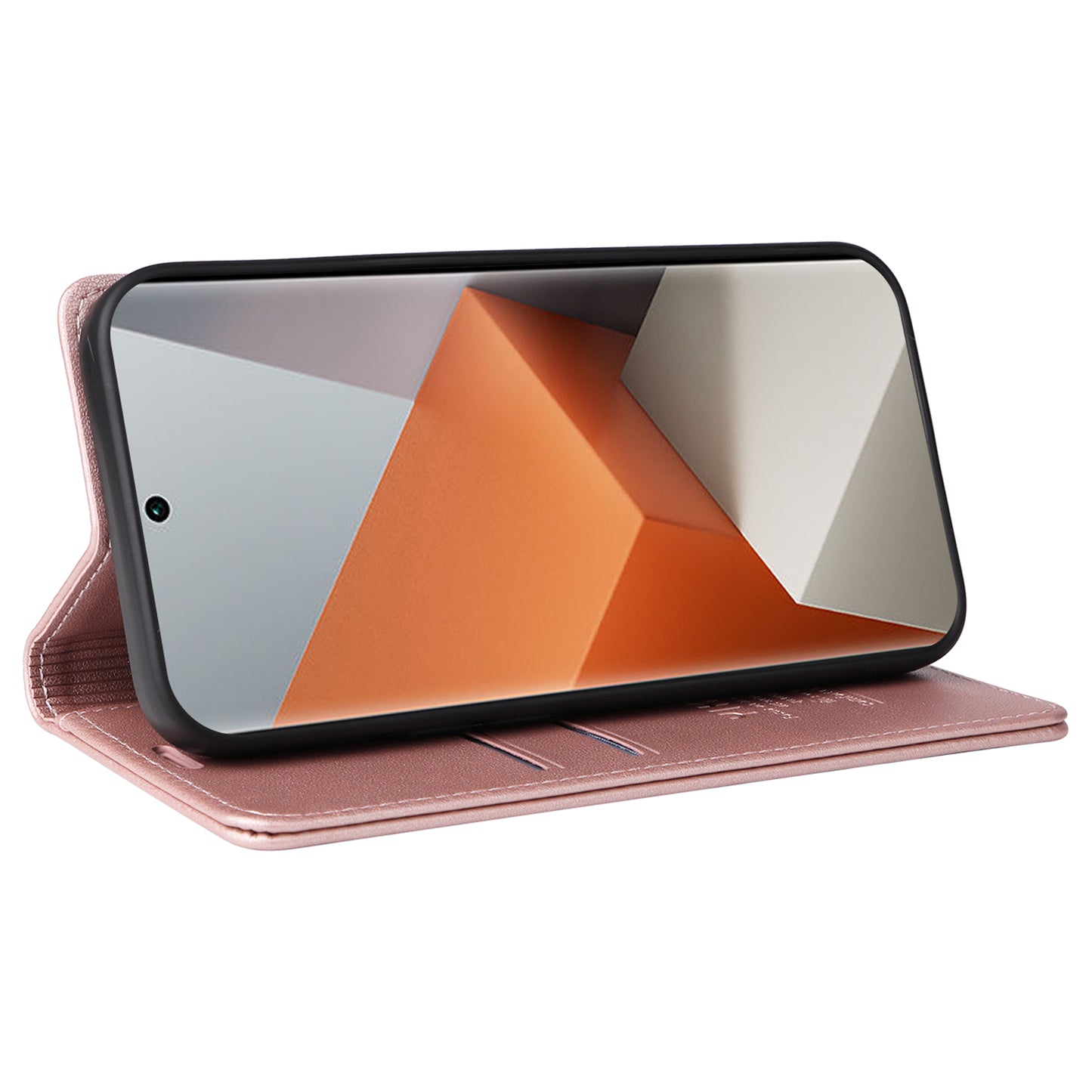 YIKATU YK-001 For Xiaomi Redmi Note 13 Pro+ 5G Case Magnetic Closing Leather Phone Cover - Rose Gold