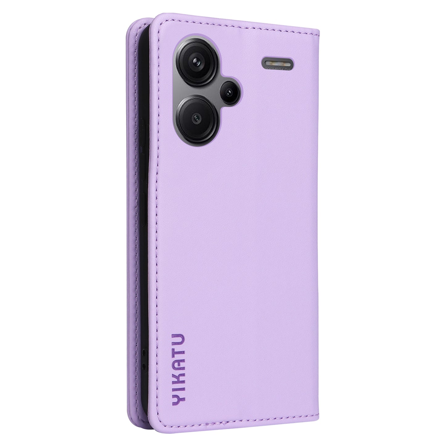 YIKATU YK-001 For Xiaomi Redmi Note 13 Pro+ 5G Case Magnetic Closing Leather Phone Cover - Light Purple