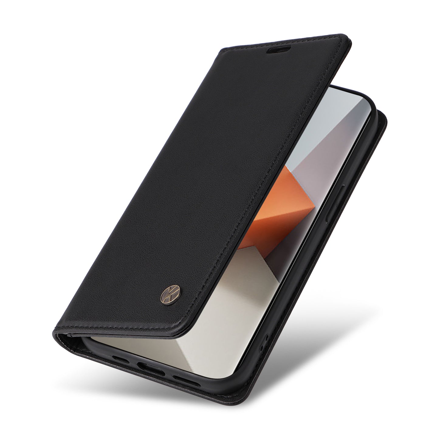 YIKATU YK-001 For Xiaomi Redmi Note 13 Pro+ 5G Case Magnetic Closing Leather Phone Cover - Black
