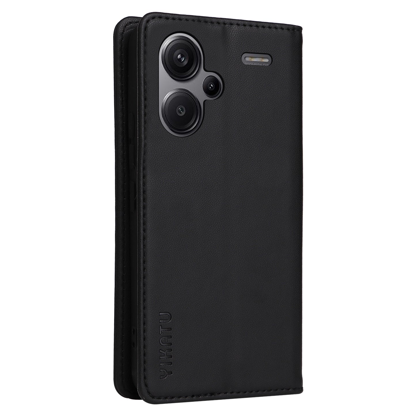 YIKATU YK-001 For Xiaomi Redmi Note 13 Pro+ 5G Case Magnetic Closing Leather Phone Cover - Black