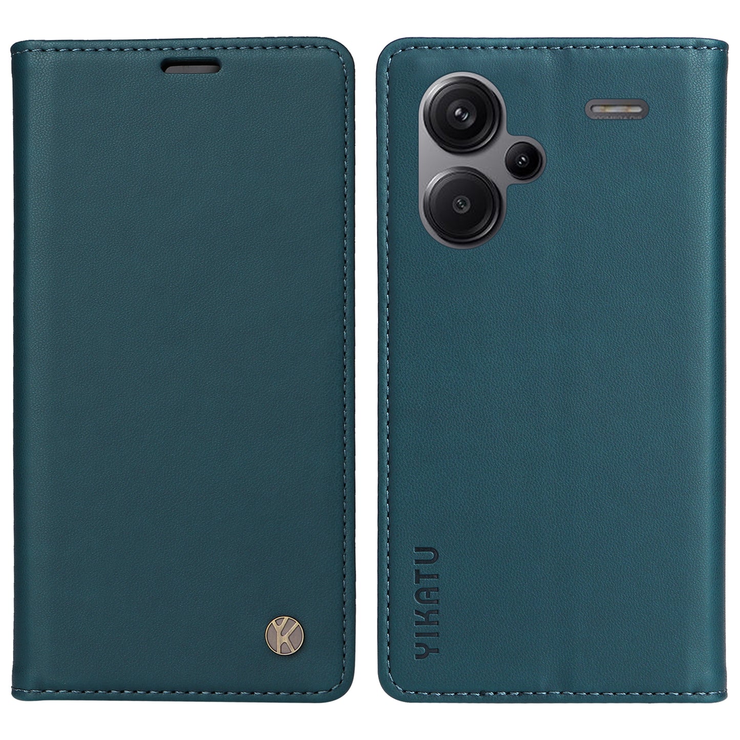 YIKATU YK-001 For Xiaomi Redmi Note 13 Pro+ 5G Case Magnetic Closing Leather Phone Cover - Green