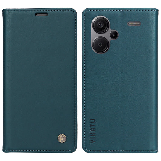 YIKATU YK-001 For Xiaomi Redmi Note 13 Pro+ 5G Case Magnetic Closing Leather Phone Cover - Green