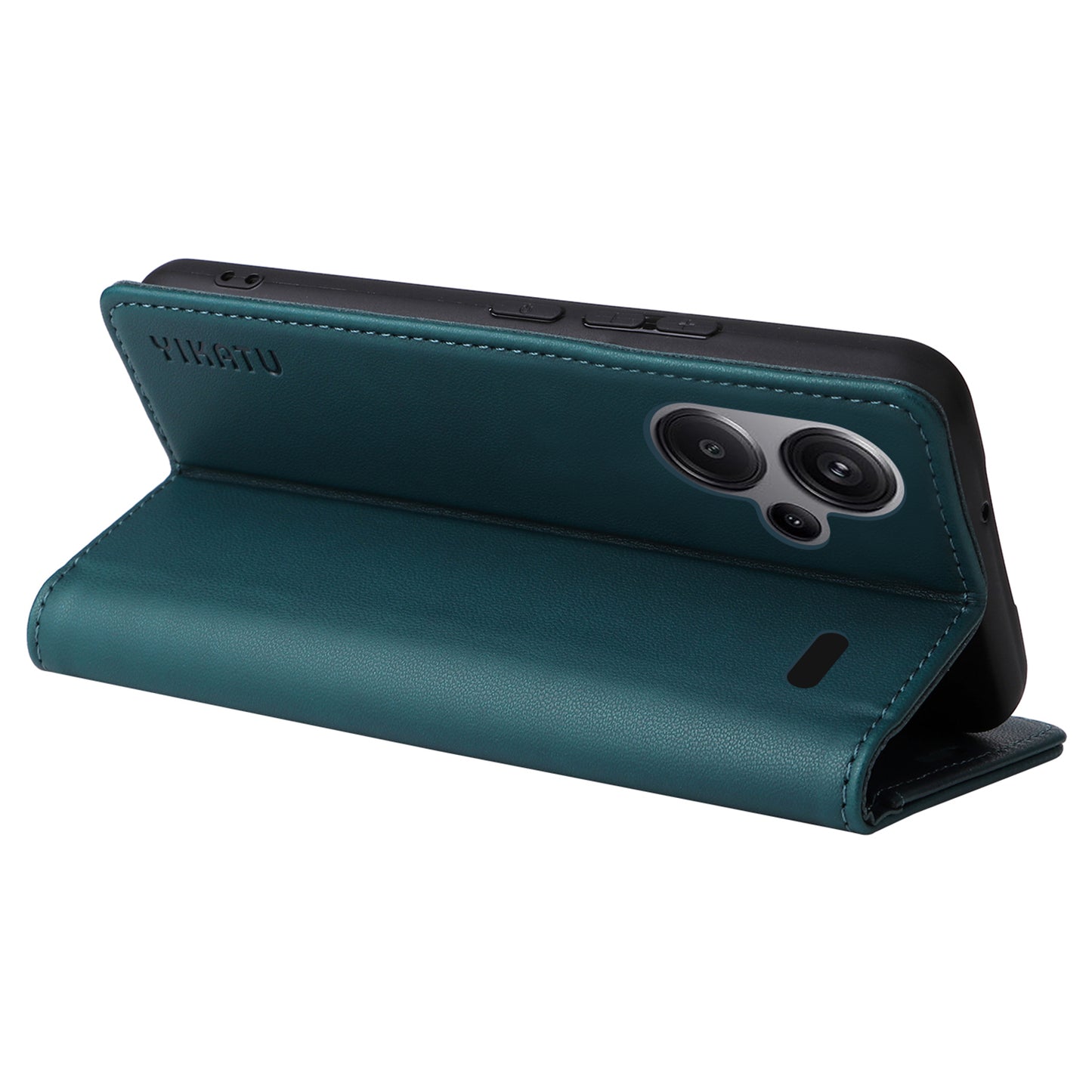 YIKATU YK-001 For Xiaomi Redmi Note 13 Pro+ 5G Case Magnetic Closing Leather Phone Cover - Green