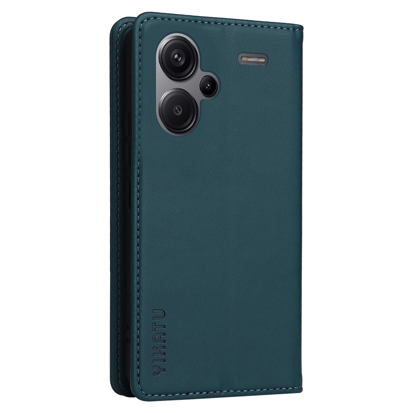 YIKATU YK-001 For Xiaomi Redmi Note 13 Pro+ 5G Case Magnetic Closing Leather Phone Cover - Green
