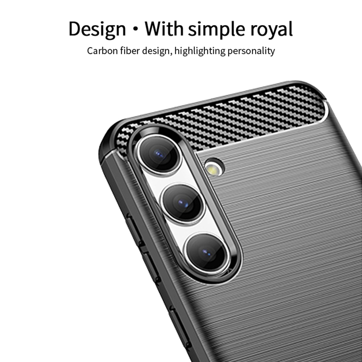 MOFI JK TPU Series-1 For Samsung Galaxy S24 Carbon Fiber Texture Slim-Fit Case TPU Cell Phone Cover - Blue