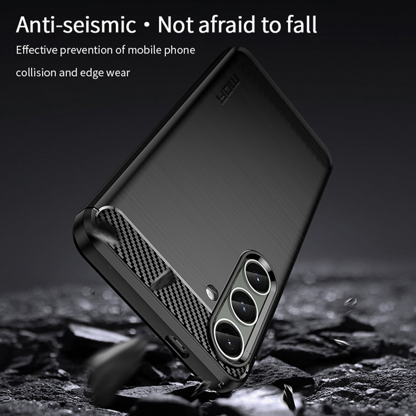 MOFI JK TPU Series-1 For Samsung Galaxy S24+ Slim-Fit TPU Case Carbon Fiber Texture Phone Cover - Red