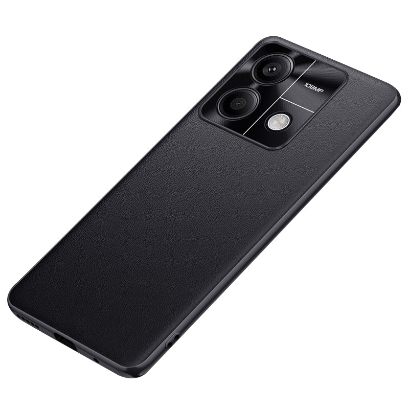 For Xiaomi Redmi Note 13 5G Case Anti-Scratch TPU+PU Leather+PC Phone Cover - Black