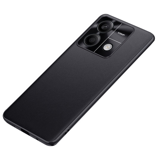 For Xiaomi Redmi Note 13 5G Case Anti-Scratch TPU+PU Leather+PC Phone Cover - Black