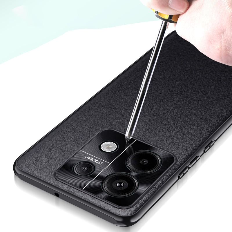 For Xiaomi Redmi Note 13 5G Case Anti-Scratch TPU+PU Leather+PC Phone Cover - Black