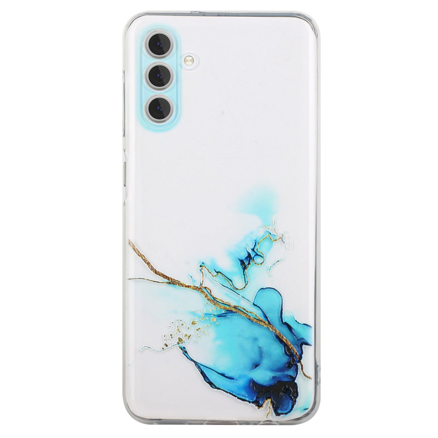 For Samsung Galaxy S24 Case Marble Pattern Shockproof TPU Phone Cover - Blue