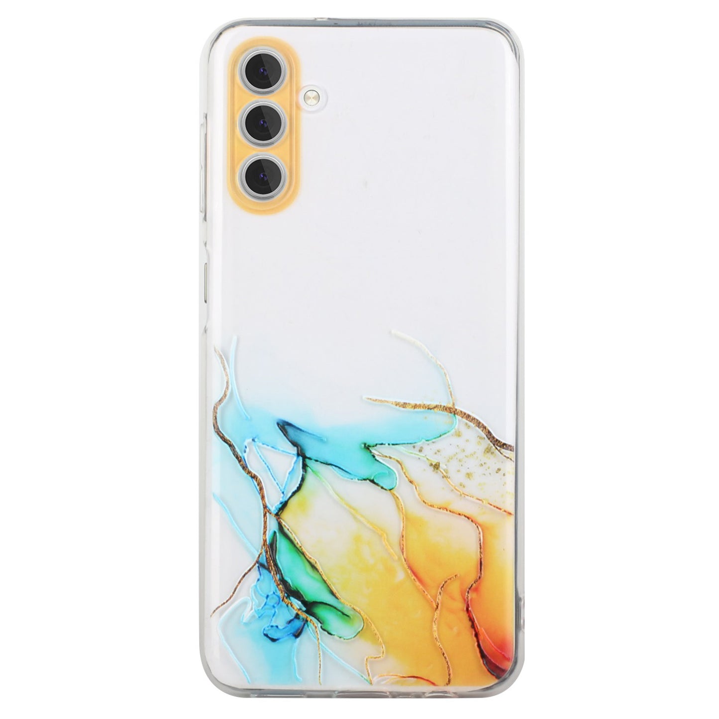 For Samsung Galaxy S24 Case Marble Pattern Shockproof TPU Phone Cover - Yellow