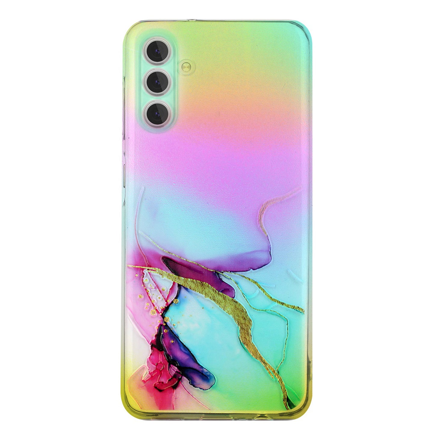 For Samsung Galaxy S24 TPU Case Laser Marble Pattern Embossing Phone Cover - Green