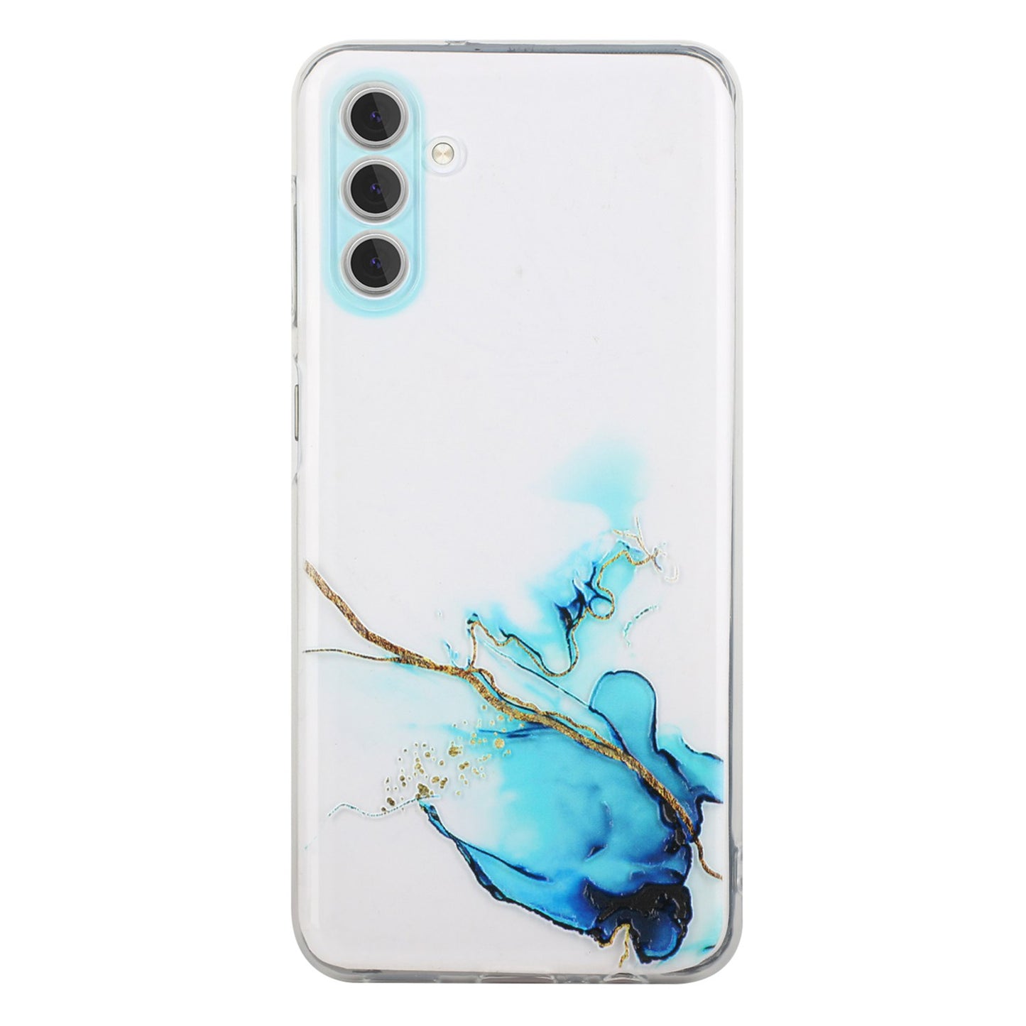 For Samsung Galaxy S24+ Case Marble Pattern Embossing TPU Phone Cover - Blue