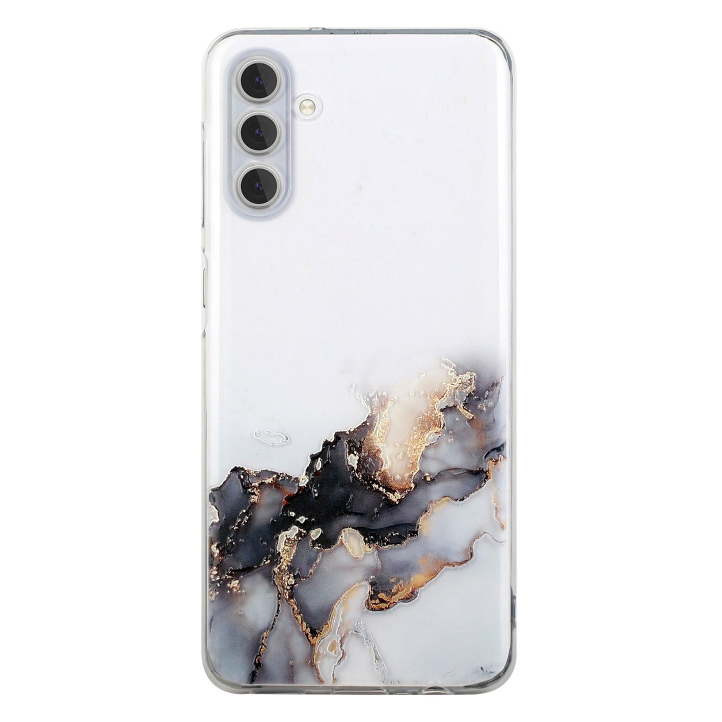 For Samsung Galaxy S24+ Case Marble Pattern Embossing TPU Phone Cover - Black