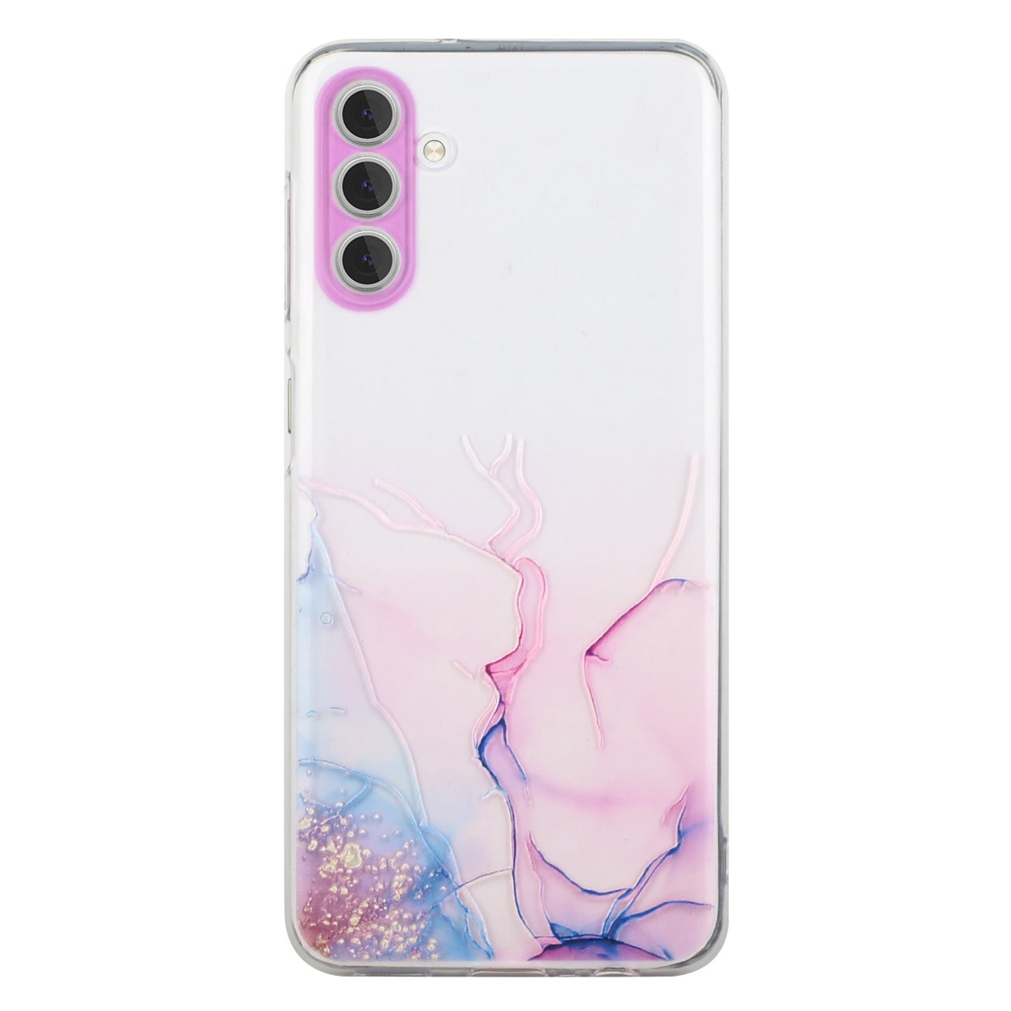 For Samsung Galaxy S24+ Case Marble Pattern Embossing TPU Phone Cover - Pink