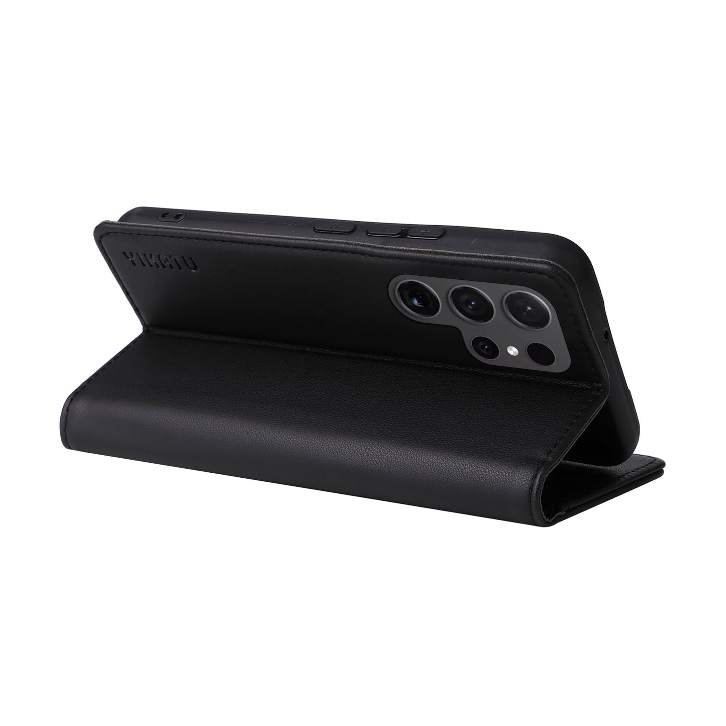 YIKATU YK-001 for Samsung Galaxy S24 Ultra Case PU Leather Magnetic Wallet Phone Cover - Black