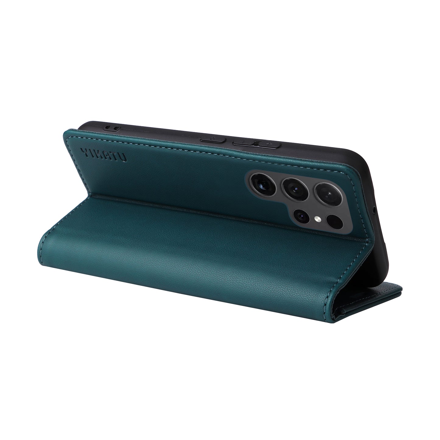 YIKATU YK-001 for Samsung Galaxy S24 Ultra Case PU Leather Magnetic Wallet Phone Cover - Green