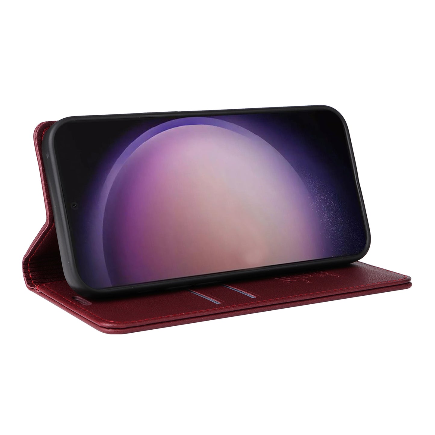 YIKATU YK-001 for Samsung Galaxy S24 Ultra Case PU Leather Magnetic Wallet Phone Cover - Wine Red