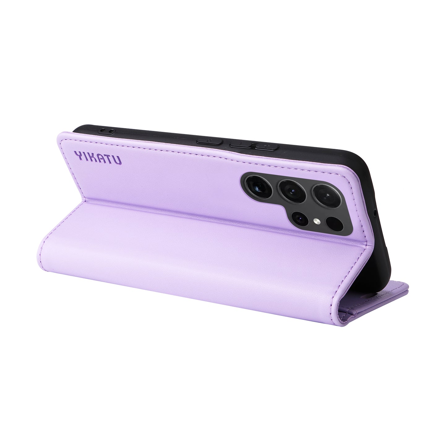 YIKATU YK-001 for Samsung Galaxy S24 Ultra Case PU Leather Magnetic Wallet Phone Cover - Light Purple