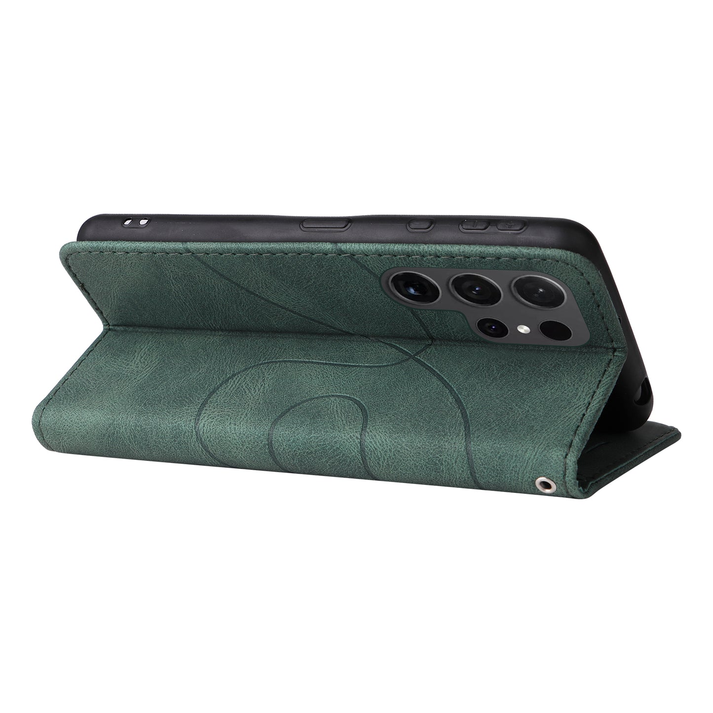 KT Leather Series-1 Wallet Phone Case for Samsung Galaxy S24 Ultra Case Splicing PU Leather Phone Cover - Green