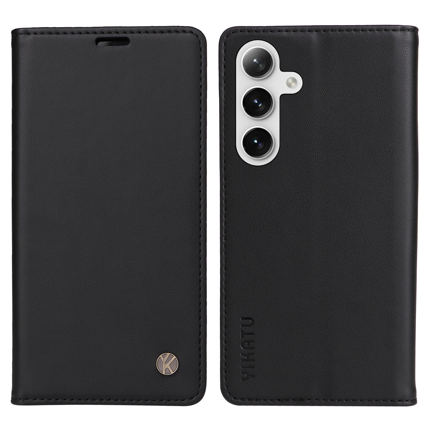 YIKATU YK-001 For Samsung Galaxy S24+ Case Magnetic Auto Closing Leather Phone Cover - Black