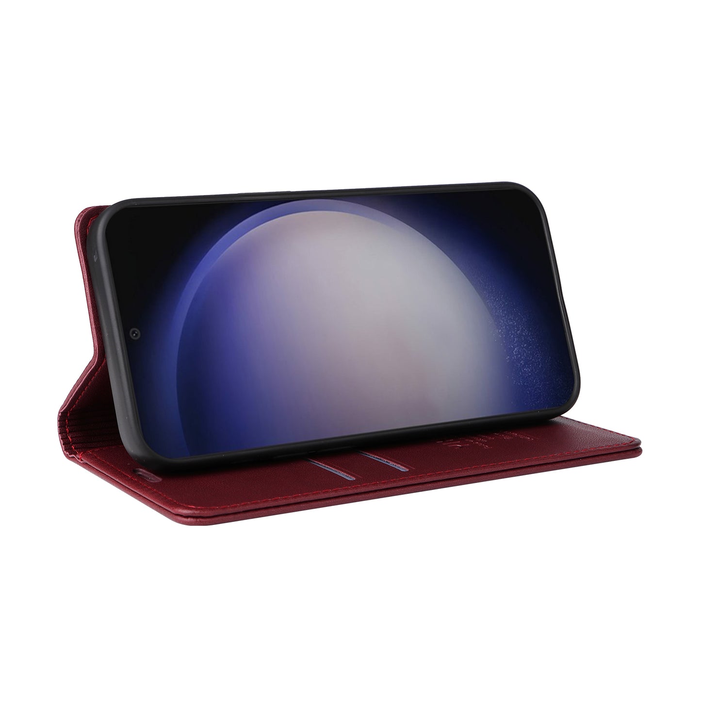 YIKATU YK-001 For Samsung Galaxy S24+ Case Magnetic Auto Closing Leather Phone Cover - Wine Red