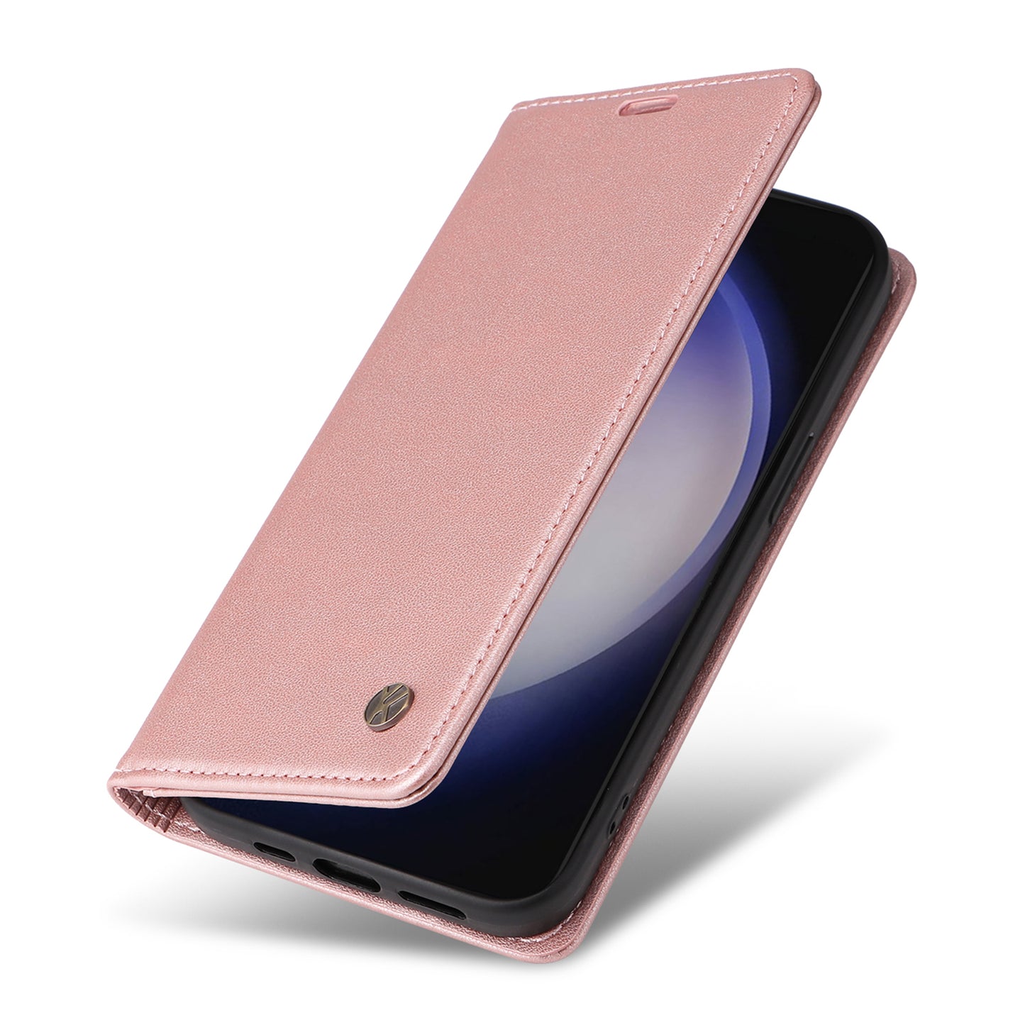 YIKATU YK-001 For Samsung Galaxy S24+ Case Magnetic Auto Closing Leather Phone Cover - Rose Gold