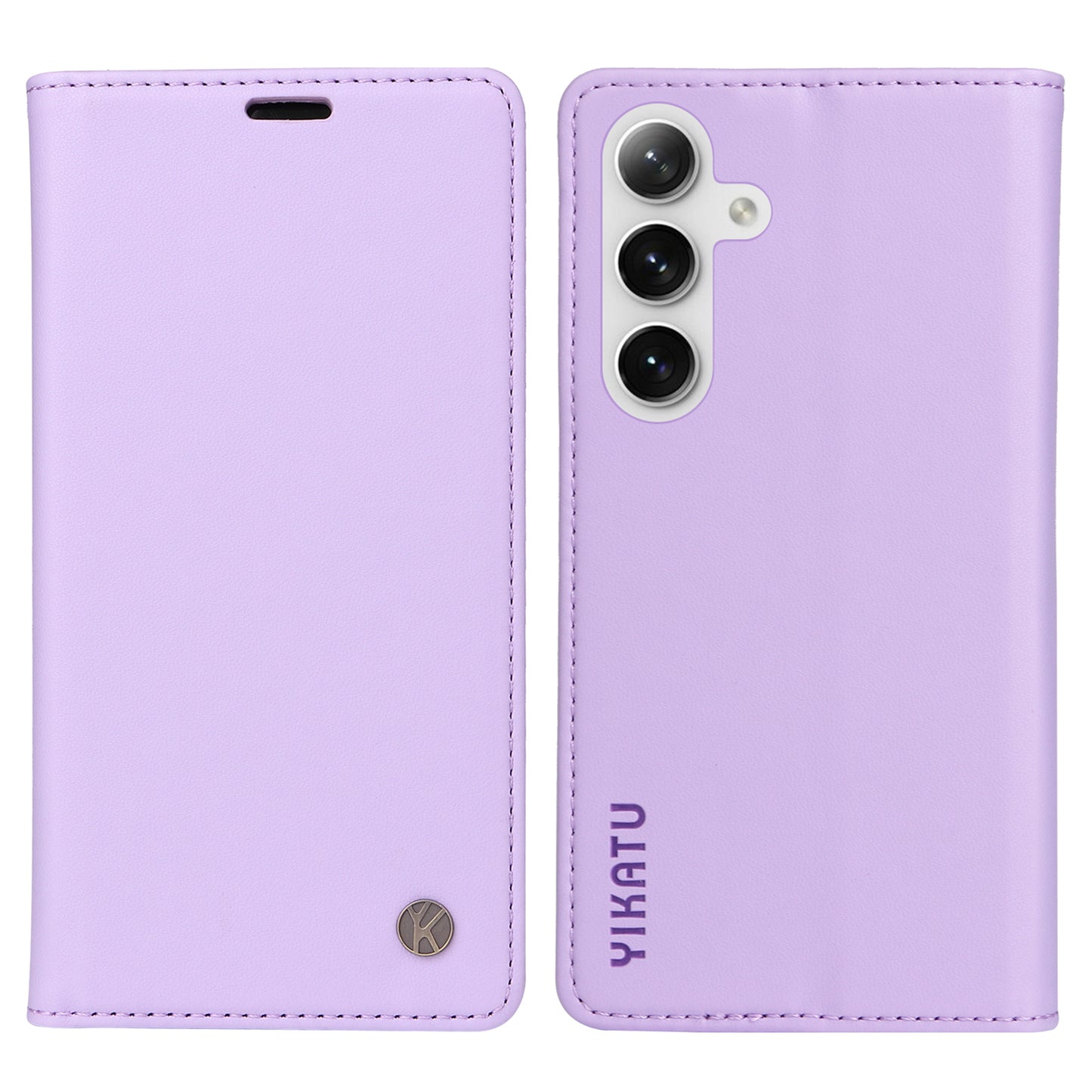 YIKATU YK-001 For Samsung Galaxy S24+ Case Magnetic Auto Closing Leather Phone Cover - Light Purple