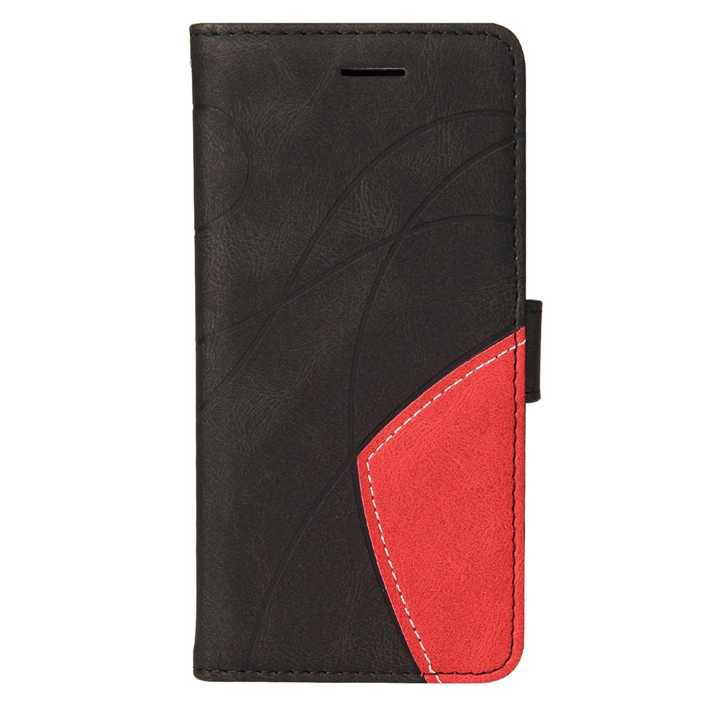 KT Leather Series-1 For Samsung Galaxy S24+ Phone Case Dual Color Spilicing Wallet Cover - Black
