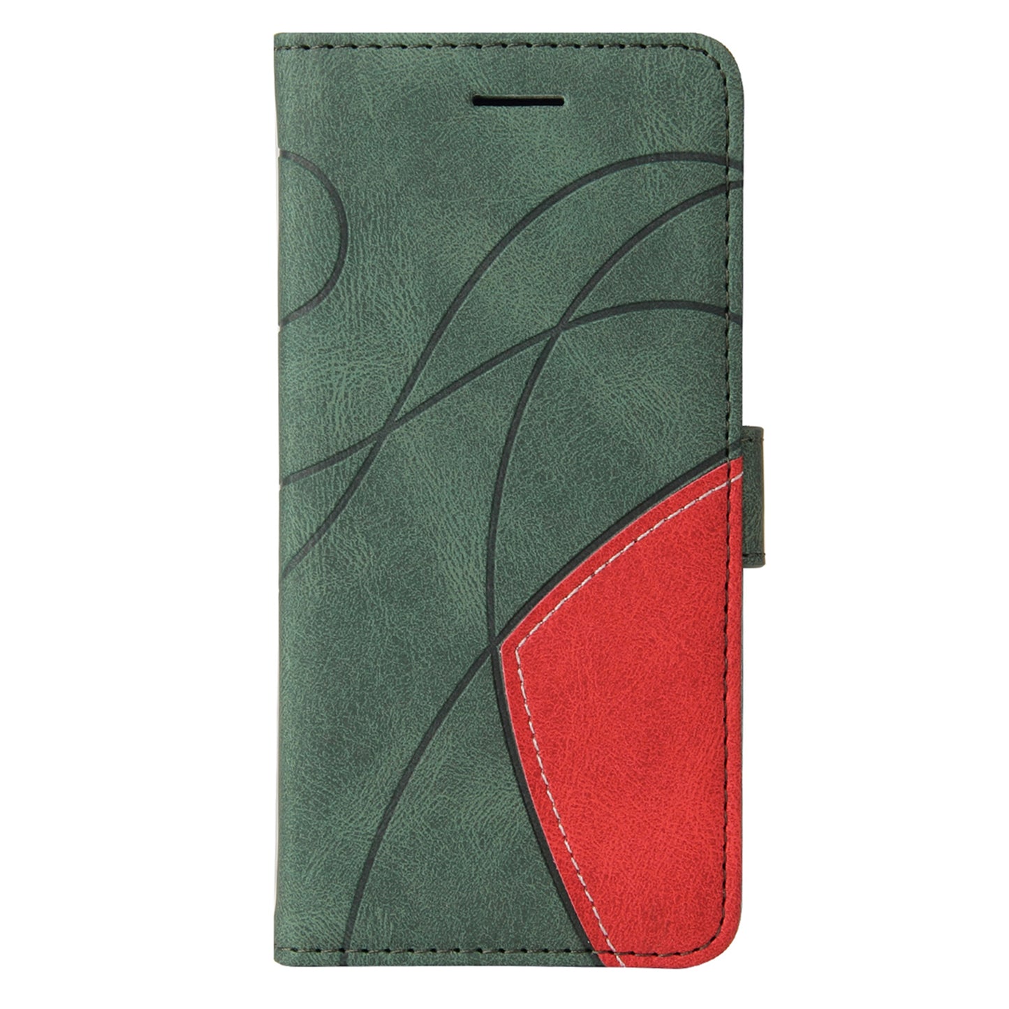KT Leather Series-1 For Samsung Galaxy S24+ Phone Case Dual Color Spilicing Wallet Cover - Green